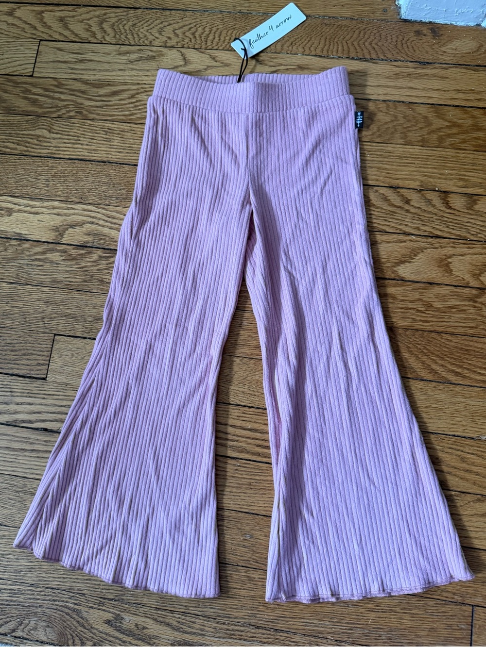 Feather 4 Arrow Ribbed Pink Kids Flare Pants - Size 5 - NWT